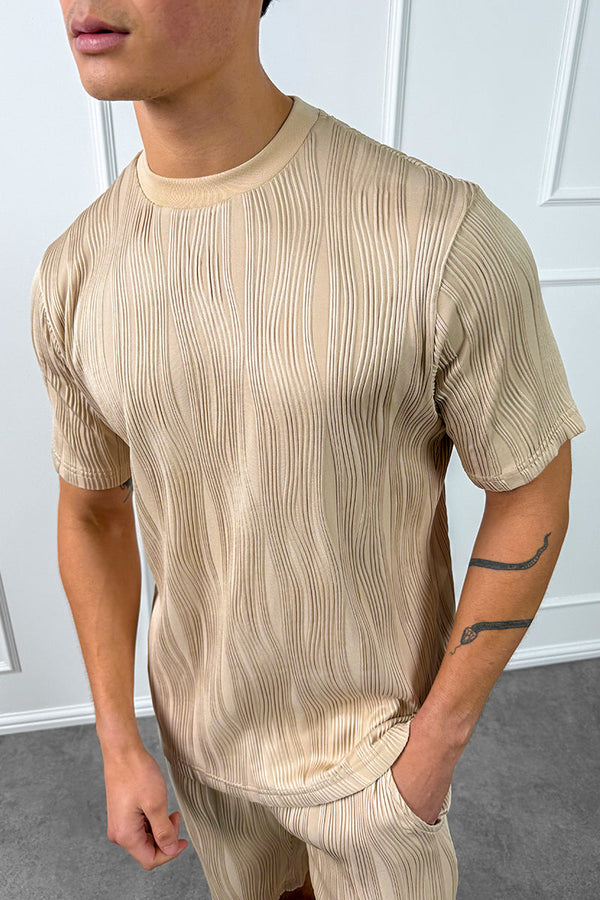 Wave Slim Fit T-Shirt - Taupe