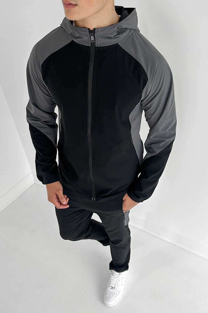 Panel Tech Zip-Up Jacket - Black/Charcoal