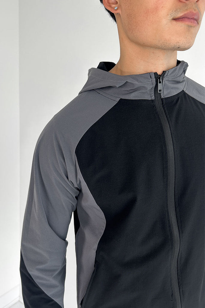 Panel Tech Zip-Up Jacket - Black/Charcoal