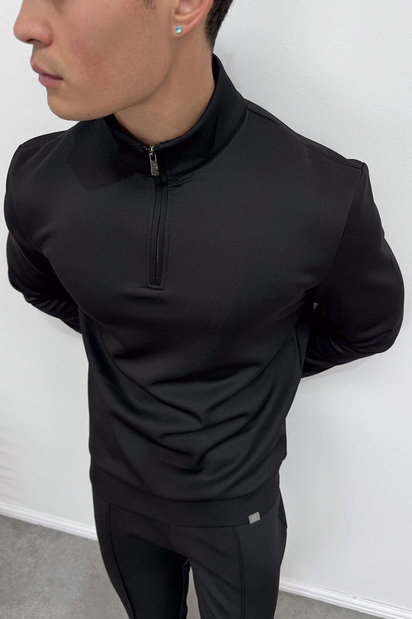 Scuba Quarter Zip Jumper - Black