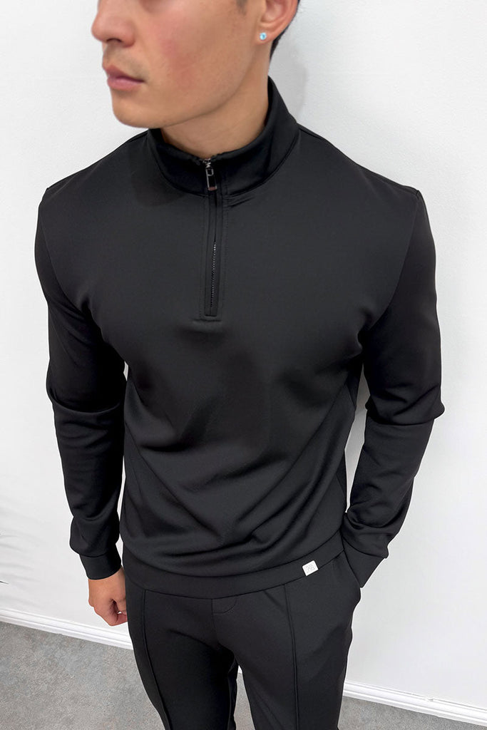 Scuba Quarter Zip Jumper - Black