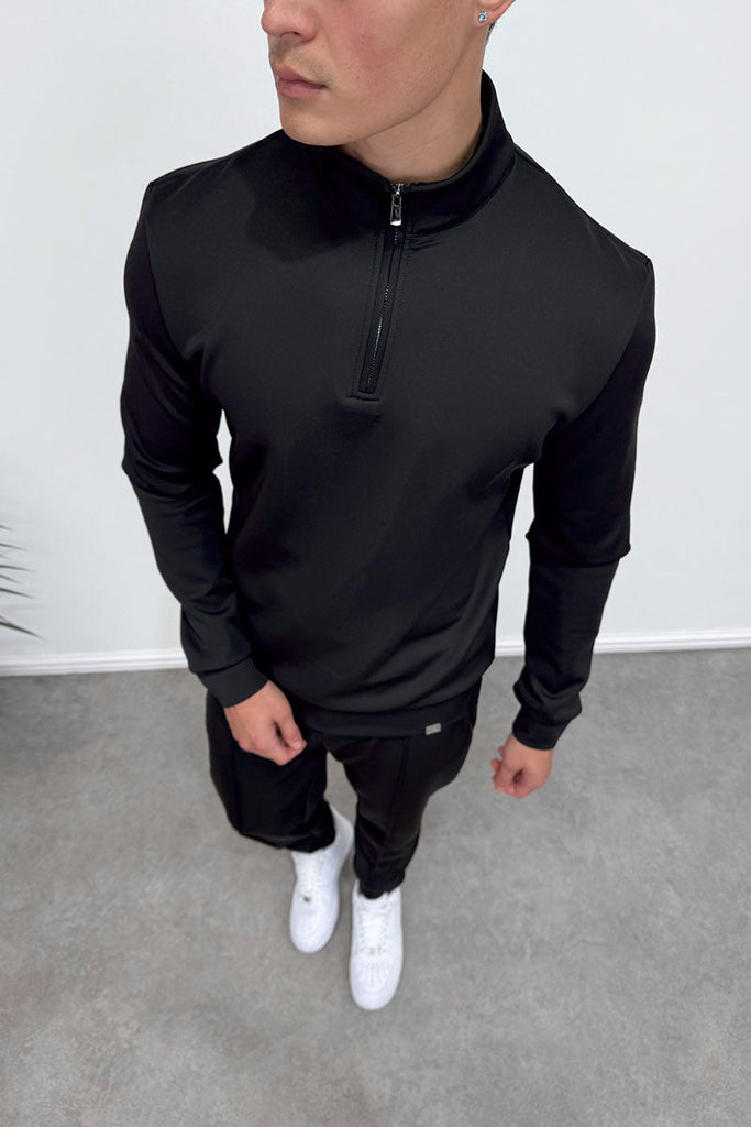 Scuba Quarter Zip Jumper - Black