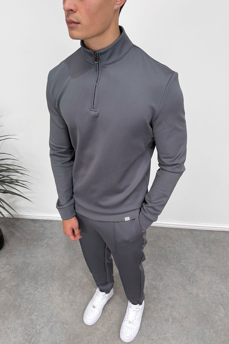 Scuba Quarter Zip Jumper - Charcoal