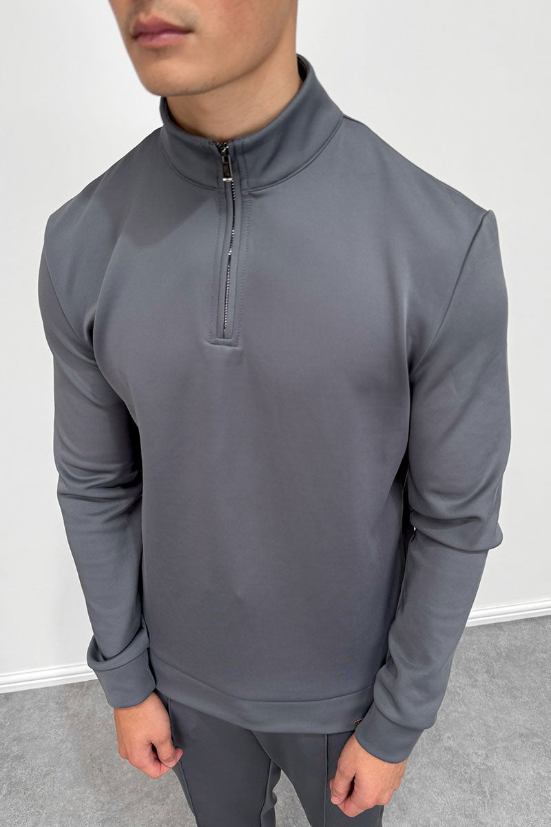 Scuba Quarter Zip Jumper - Charcoal