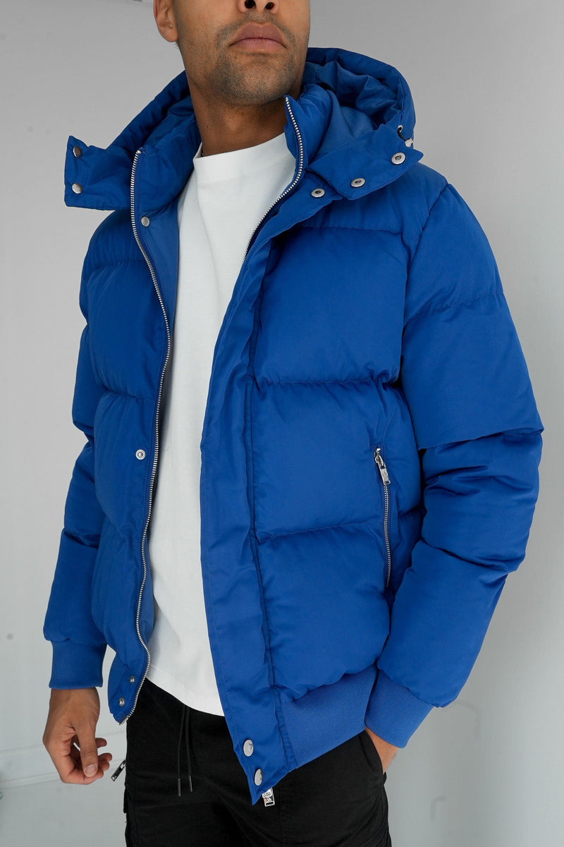 Boxy Down Insulated Puffer Jacket - Blue