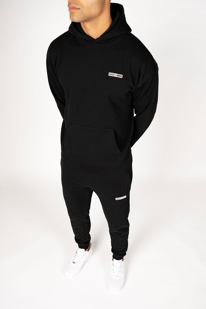 Signature Print Day To Day Slim Fit Tracksuit - Black