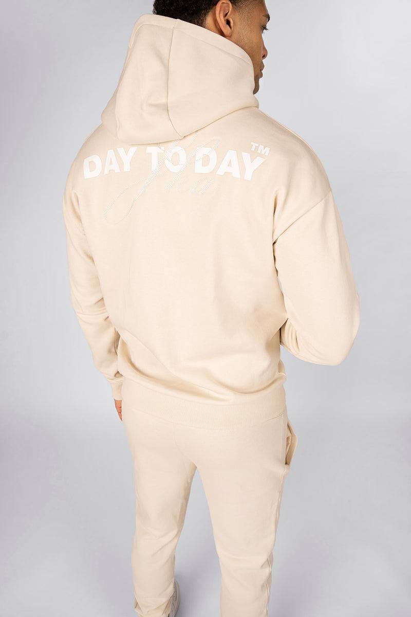 Signature Print Day To Day Slim Fit Tracksuit - Stone