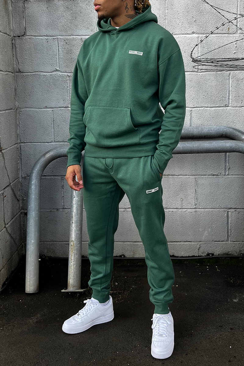 Day To Day Slim Fit Full Tracksuit - Forest Green