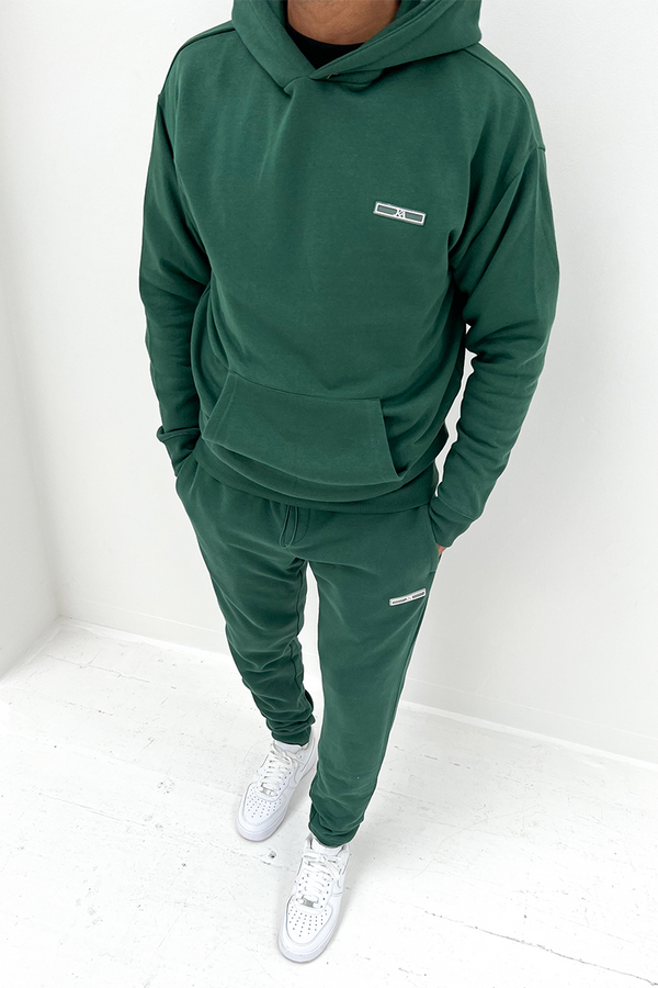 Day To Day Slim Fit Full Tracksuit - Forest Green