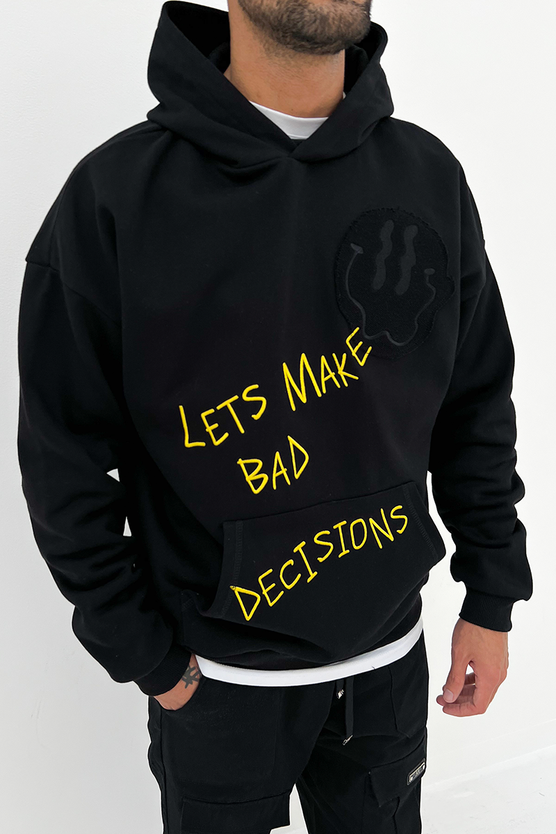 Bad Decisions Oversized Hoody - Black