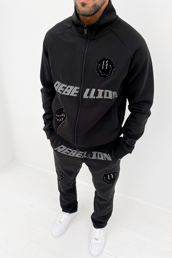 Rebellion Poly Tracksuit - Black