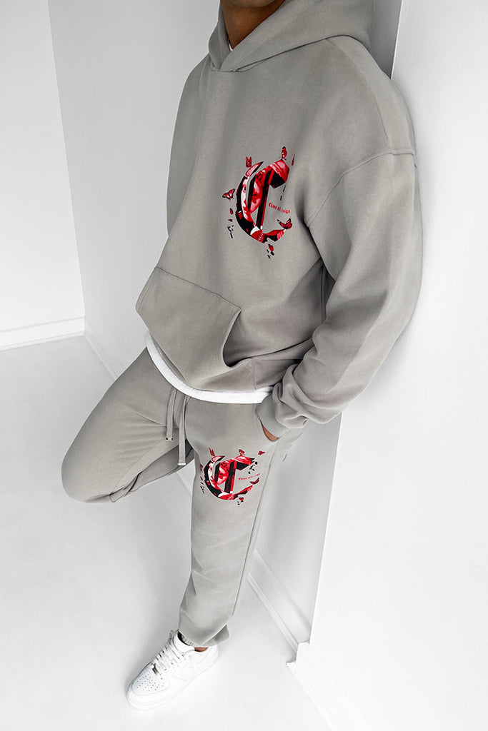 Chaos Will Reign Oversized Full Tracksuit - Grey